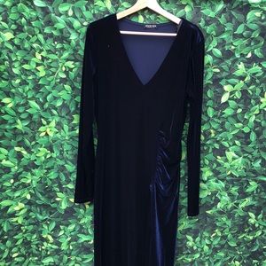 Open leg sexy navy dress